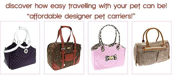 designer pet dog carriers