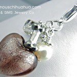 mauve heart pendant